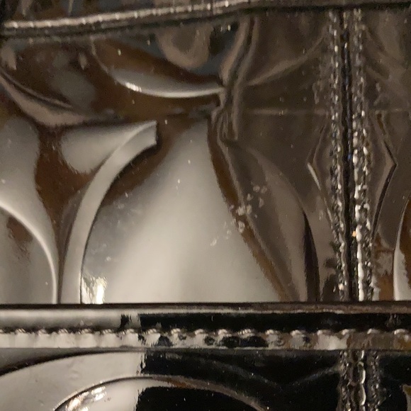 Black patent leather purse “C’s” all over. Well loved. No tag on little chain. - Picture 7 of 10